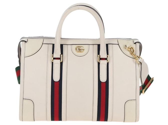 GUCCI Ophdia GG Sherry Line Hand Bag Leather 2way White Gold 715666 - vista 13