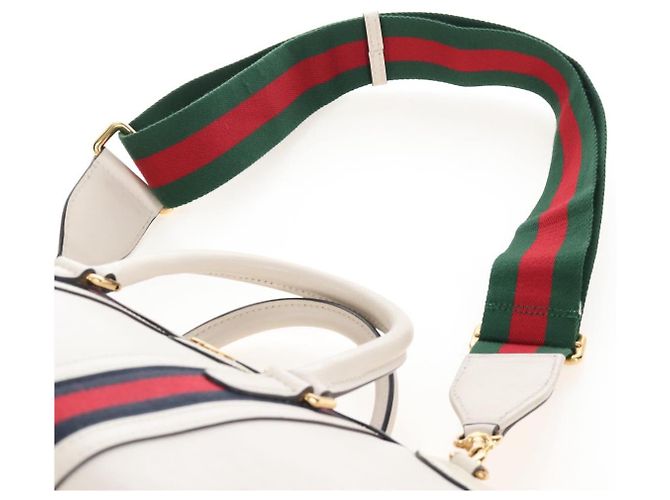 GUCCI Ophdia GG Sherry Line Hand Bag Leather 2way White Gold 715666 - vista 16