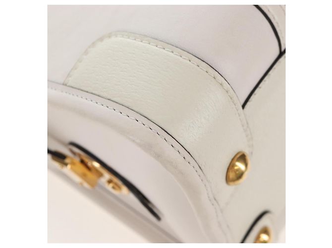 GUCCI Ophdia GG Sherry Line Hand Bag Leather 2way White Gold 715666 - vista 18