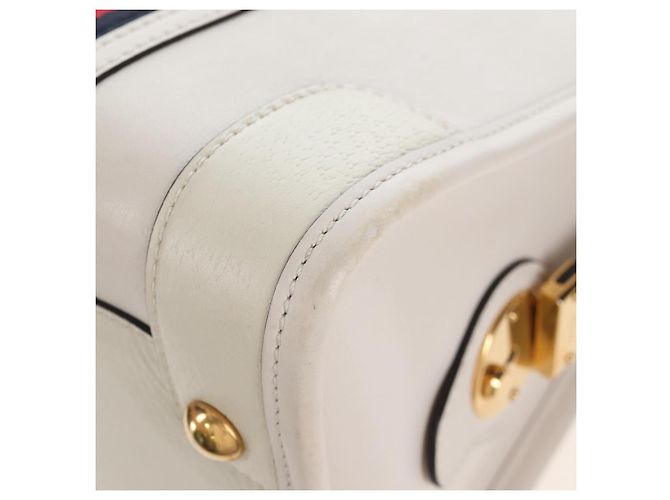 GUCCI Ophdia GG Sherry Line Hand Bag Leather 2way White Gold 715666 - vista 21