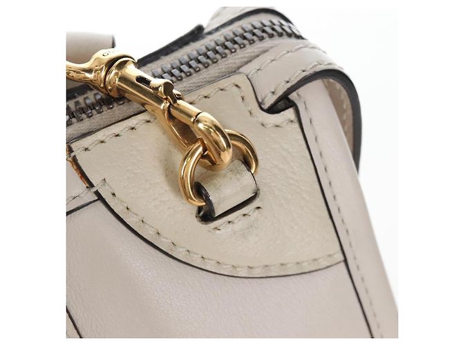 GUCCI Ophdia GG Sherry Line Hand Bag Leather 2way White Gold 715666 - vista 22