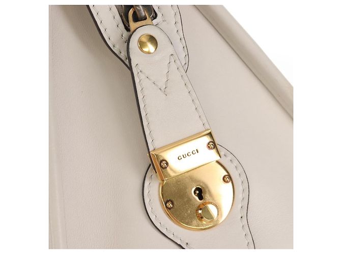 GUCCI Ophdia GG Sherry Line Hand Bag Leather 2way White Gold 715666 - vista 25
