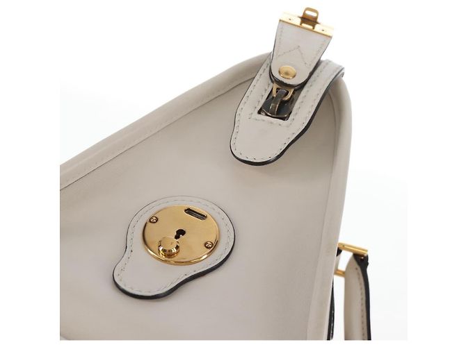 GUCCI Ophdia GG Sherry Line Hand Bag Leather 2way White Gold 715666 - vista 26