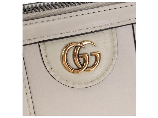 GUCCI Ophdia GG Sherry Line Hand Bag Leather 2way White Gold 715666 - vista 27