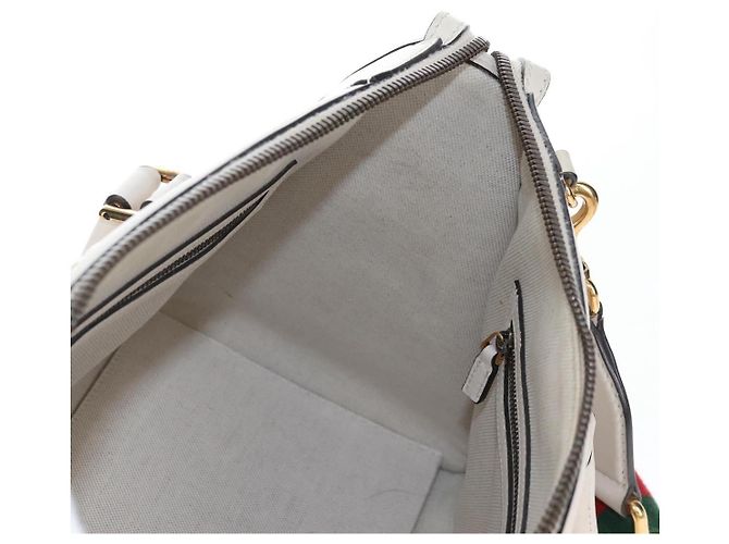 GUCCI Ophdia GG Sherry Line Hand Bag Leather 2way White Gold 715666 - vista 29