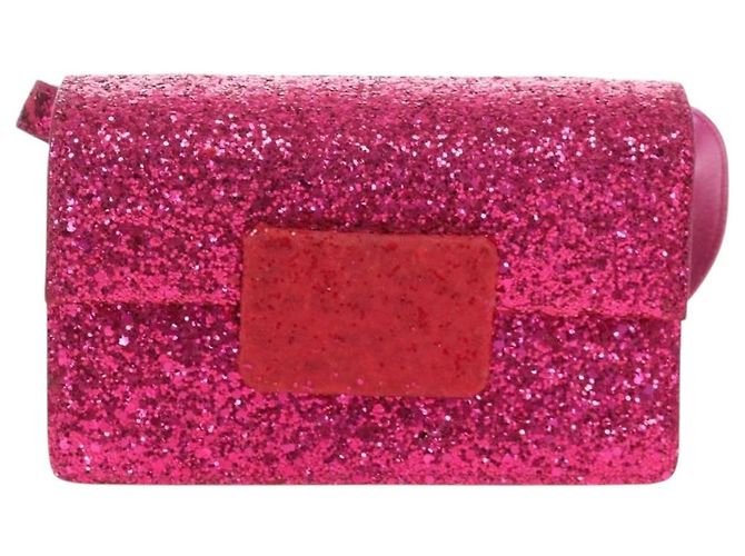 Autre Marque Saint Laurent Glitter Shoulder Bag Leather Sequins Pink Gold - vista 13