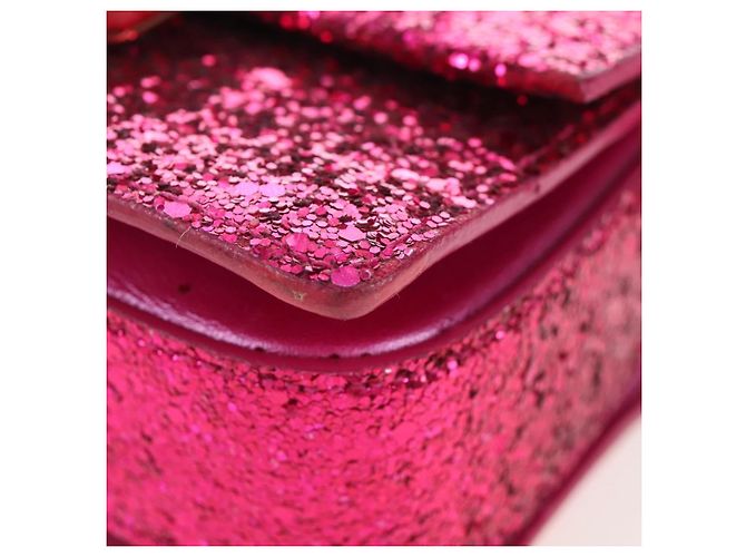 Autre Marque Saint Laurent Glitter Shoulder Bag Leather Sequins Pink Gold - vista 17