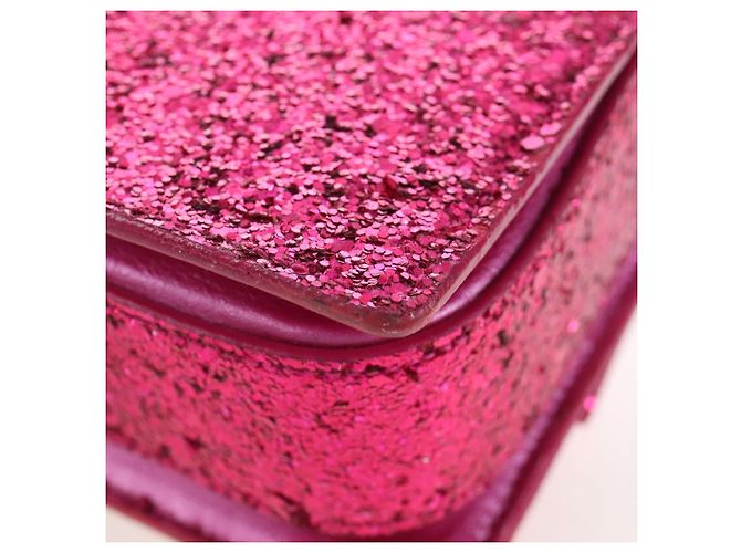 Autre Marque Saint Laurent Glitter Shoulder Bag Leather Sequins Pink Gold - vista 19