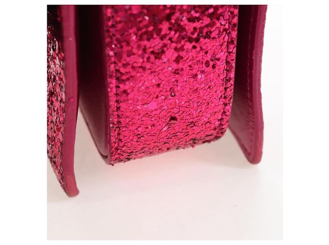 Autre Marque Saint Laurent Glitter Shoulder Bag Leather Sequins Pink Gold - vista 20
