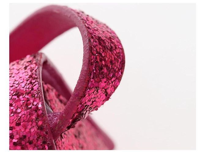 Autre Marque Saint Laurent Glitter Shoulder Bag Leather Sequins Pink Gold - vista 22