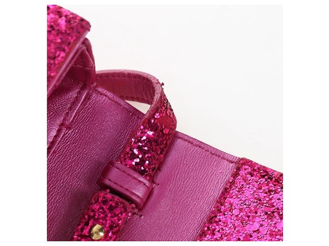 Autre Marque Saint Laurent Glitter Shoulder Bag Leather Sequins Pink Gold - vista 24
