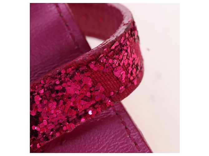 Autre Marque Saint Laurent Glitter Shoulder Bag Leather Sequins Pink Gold - vista 25