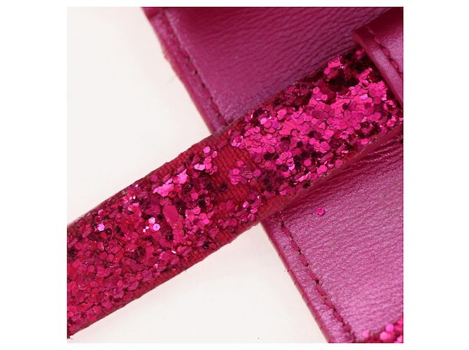 Autre Marque Saint Laurent Glitter Shoulder Bag Leather Sequins Pink Gold - vista 26