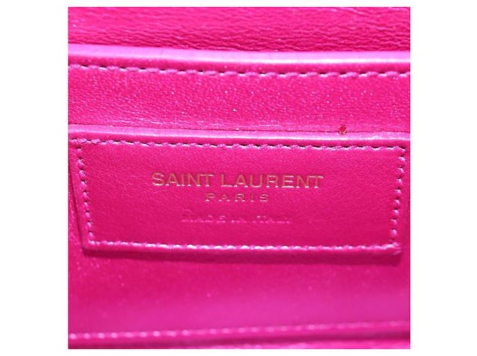 Autre Marque Saint Laurent Glitter Shoulder Bag Leather Sequins Pink Gold - vista 27