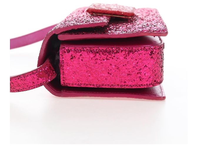 Autre Marque Saint Laurent Glitter Shoulder Bag Leather Sequins Pink Gold - vista 3