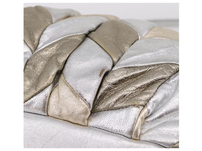 Miu Miu Hand Bag Leather 2way Silver Gold - vista 10