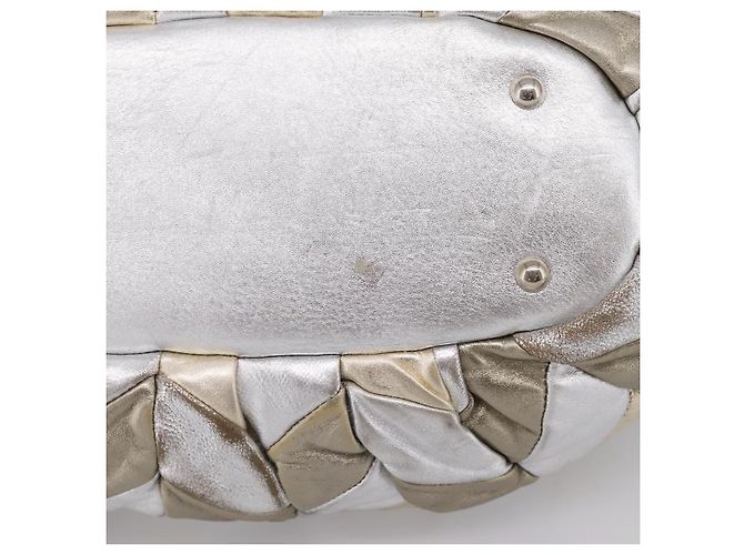 Miu Miu Hand Bag Leather 2way Silver Gold - vista 16