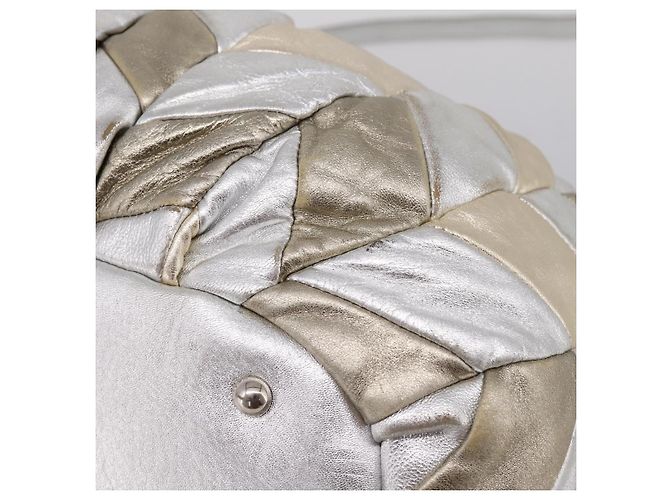 Miu Miu Hand Bag Leather 2way Silver Gold - vista 17