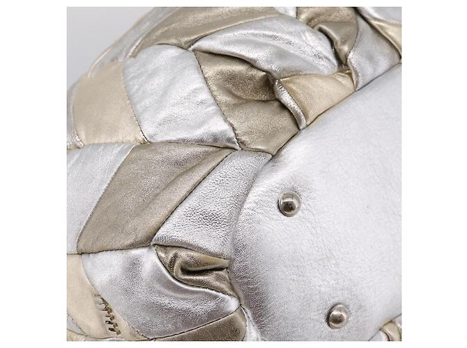 Miu Miu Hand Bag Leather 2way Silver Gold - vista 18