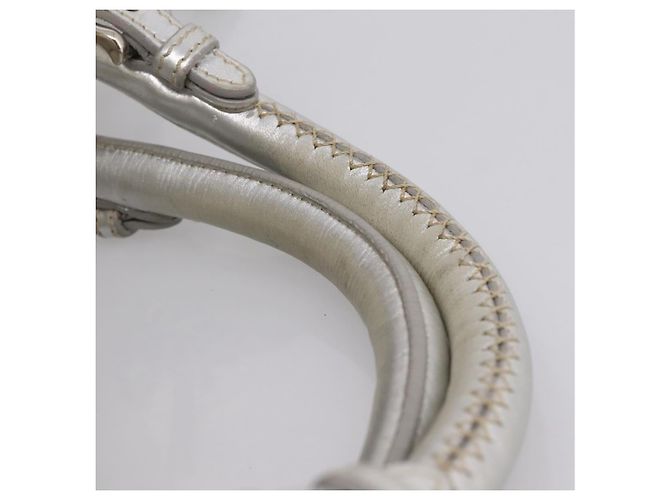 Miu Miu Hand Bag Leather 2way Silver Gold - vista 8