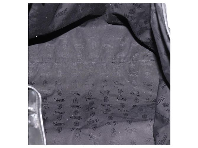 GUCCI GG Implementation Hand Bag PVC Leather Black Silver - vista 10