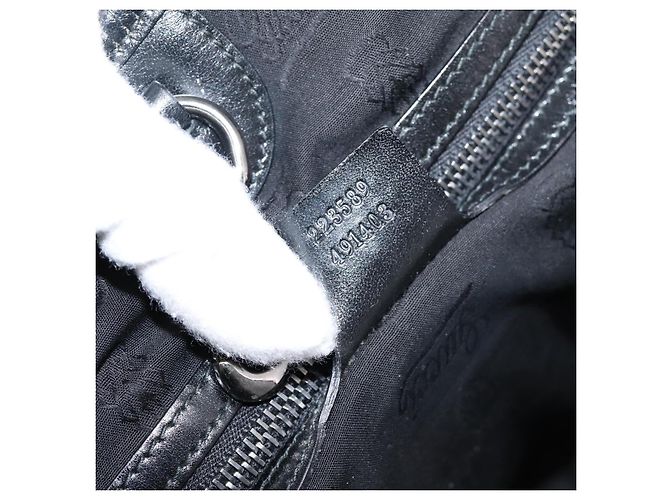 GUCCI GG Implementation Hand Bag PVC Leather Black Silver - vista 11