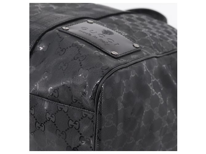GUCCI GG Implementation Hand Bag PVC Leather Black Silver - vista 15
