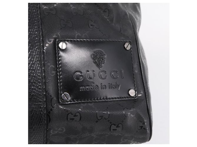 GUCCI GG Implementation Hand Bag PVC Leather Black Silver - vista 19