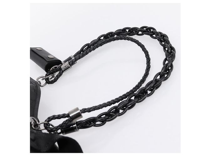 GUCCI GG Implementation Hand Bag PVC Leather Black Silver - vista 20