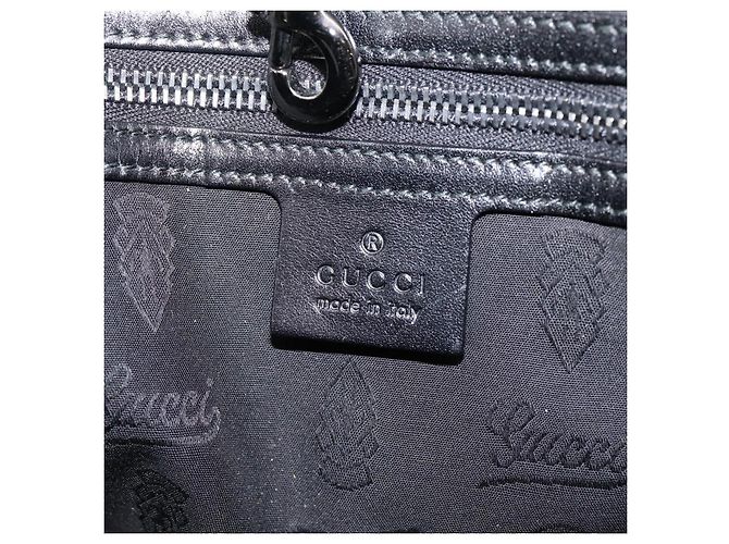 GUCCI GG Implementation Hand Bag PVC Leather Black Silver - vista 22