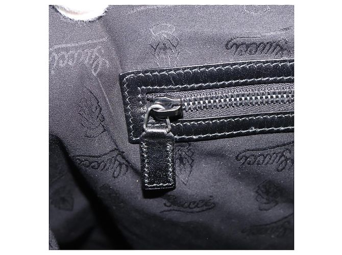GUCCI GG Implementation Hand Bag PVC Leather Black Silver - vista 25