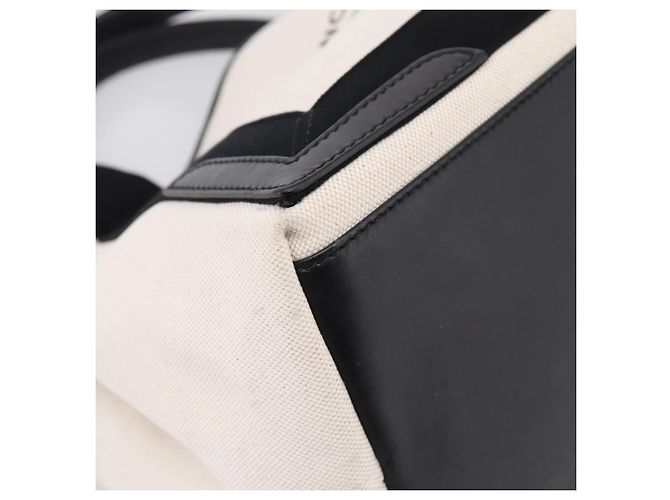 Balenciaga Navy Cabas S Tote Bag Canvas White Black 339933 - vista 14
