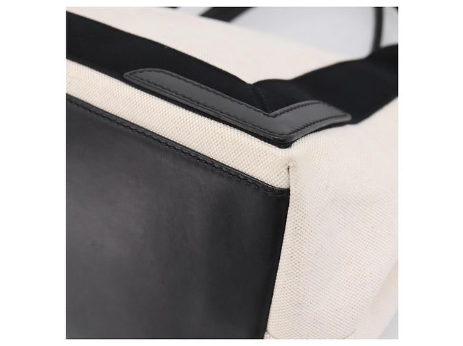 Balenciaga Navy Cabas S Tote Bag Canvas White Black 339933 - vista 15