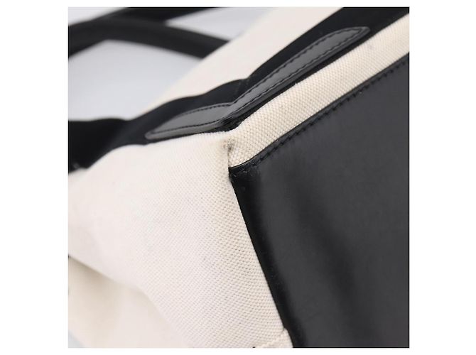 Balenciaga Navy Cabas S Tote Bag Canvas White Black 339933 - vista 16