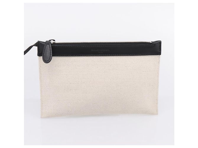 Balenciaga Navy Cabas S Tote Bag Canvas White Black 339933 - vista 20