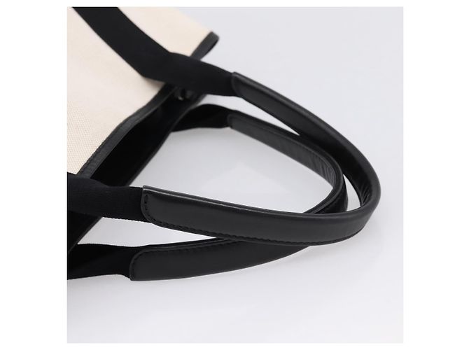 Balenciaga Navy Cabas S Tote Bag Canvas White Black 339933 - vista 7