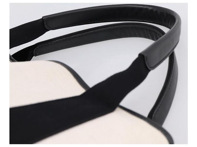 Balenciaga Navy Cabas S Tote Bag Canvas White Black 339933 - vista 8