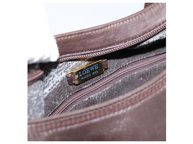 LOEWE Anagram Shoulder Bag Leather Brown - vista 11