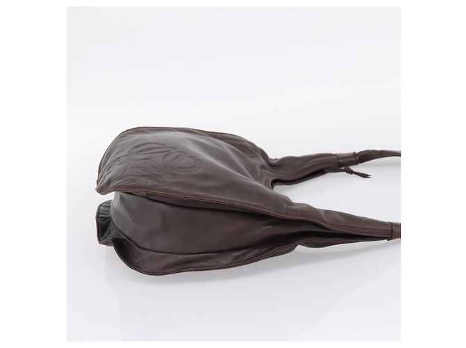 LOEWE Anagram Shoulder Bag Leather Brown - vista 4