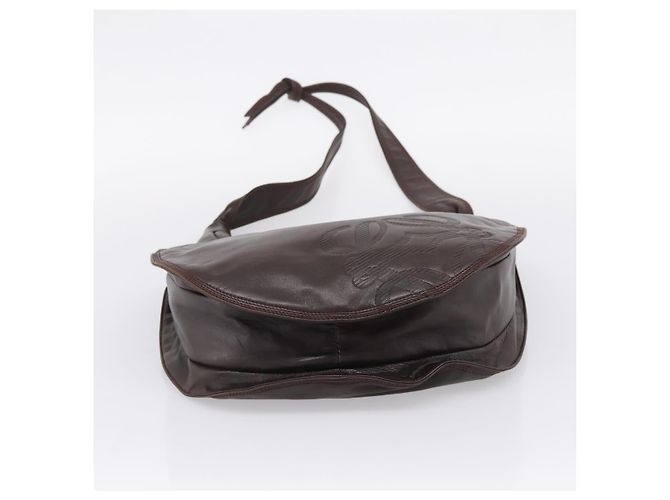 LOEWE Anagram Shoulder Bag Leather Brown - vista 5