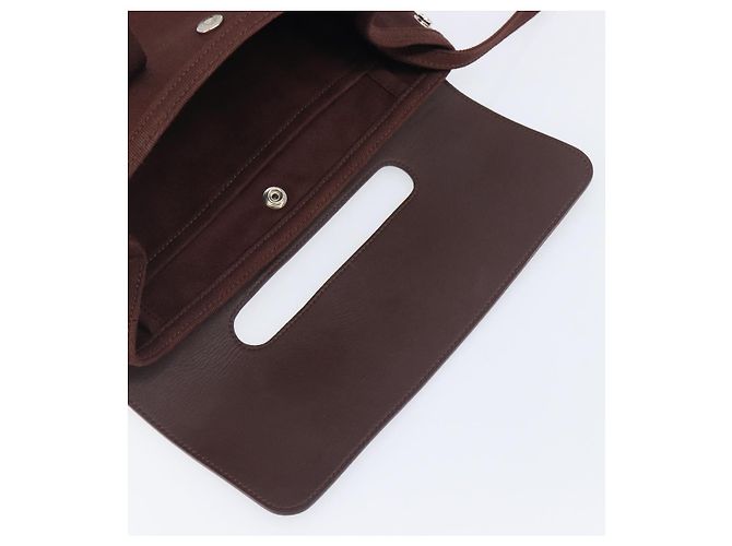 Hermès HERMES Valparaiso PM Hand Bag Canvas Brown Silver - vista 14