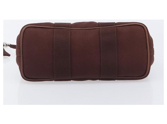 Hermès HERMES Valparaiso PM Hand Bag Canvas Brown Silver - vista 9