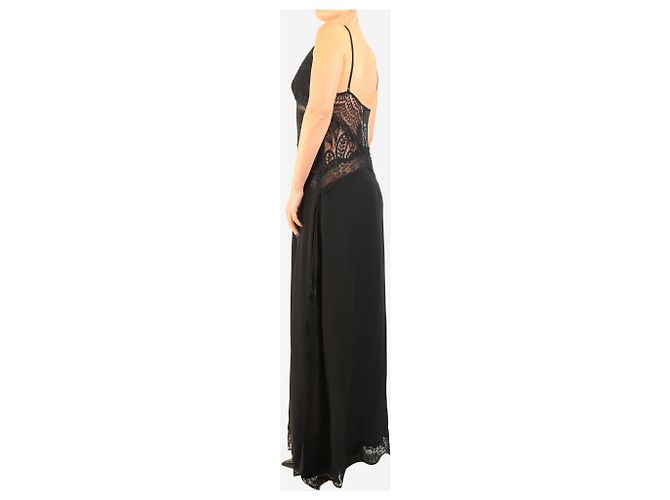 Autre Marque Satin-Spitzen-Slip-Kleid in Schwarz - size UK 10 - Ansicht 2
