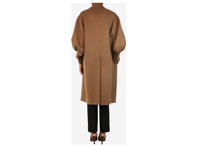 Prada Abrigo marrón de mangas abullonadas - size UK 6 - vista 2