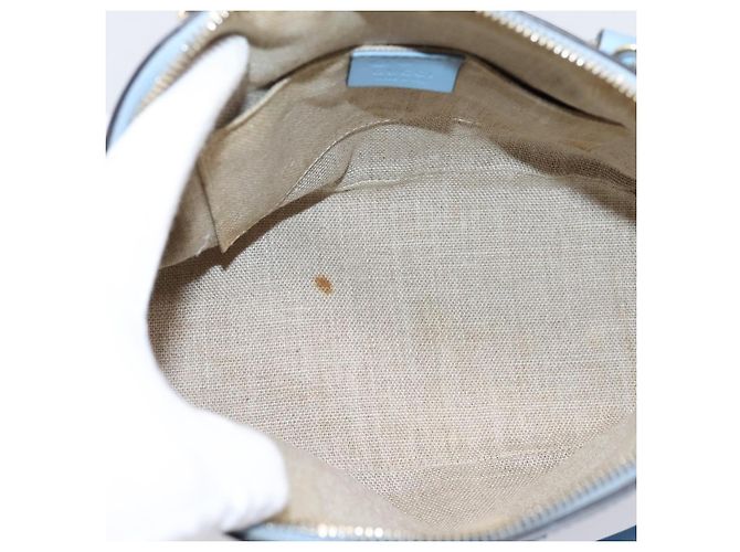 GUCCI Micro GG Canvas Guccissima Leather Outlet 2way Blue 449654 - vista 10