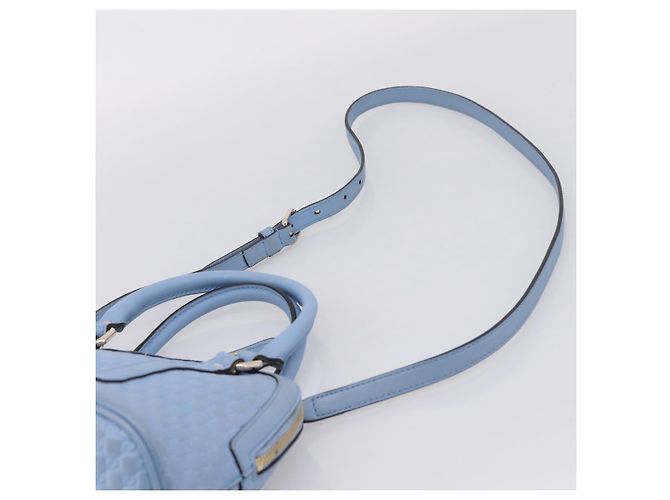 GUCCI Micro GG Canvas Guccissima Leather Outlet 2way Blue 449654 - vista 15