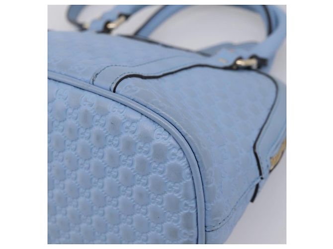 GUCCI Micro GG Canvas Guccissima Leather Outlet 2way Blue 449654 - vista 18