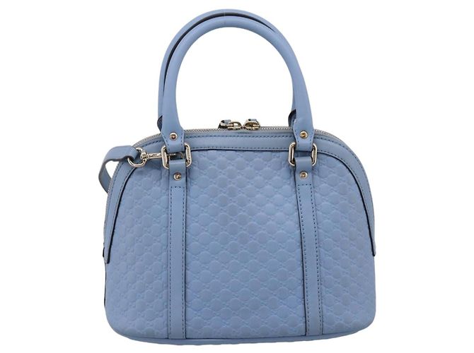 GUCCI Micro GG Canvas Guccissima Leather Outlet 2way Blue 449654 - vista 2