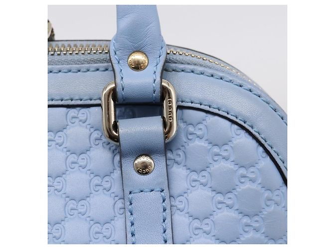 GUCCI Micro GG Canvas Guccissima Leather Outlet 2way Blue 449654 - vista 22