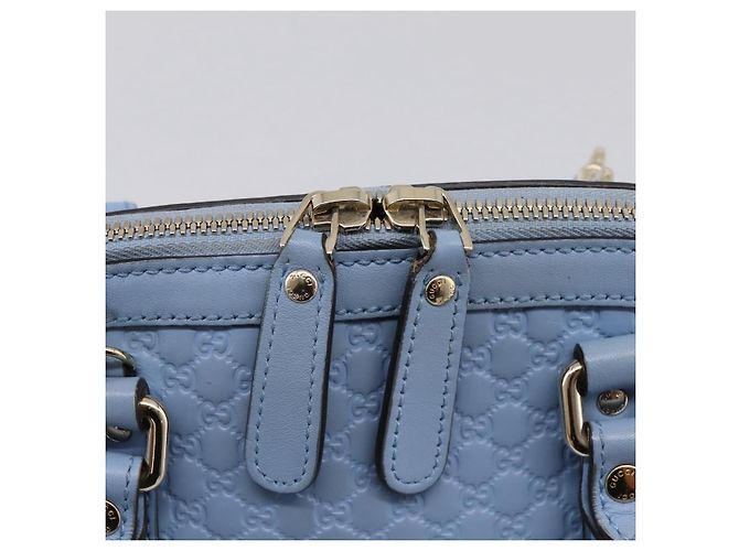GUCCI Micro GG Canvas Guccissima Leather Outlet 2way Blue 449654 - vista 23